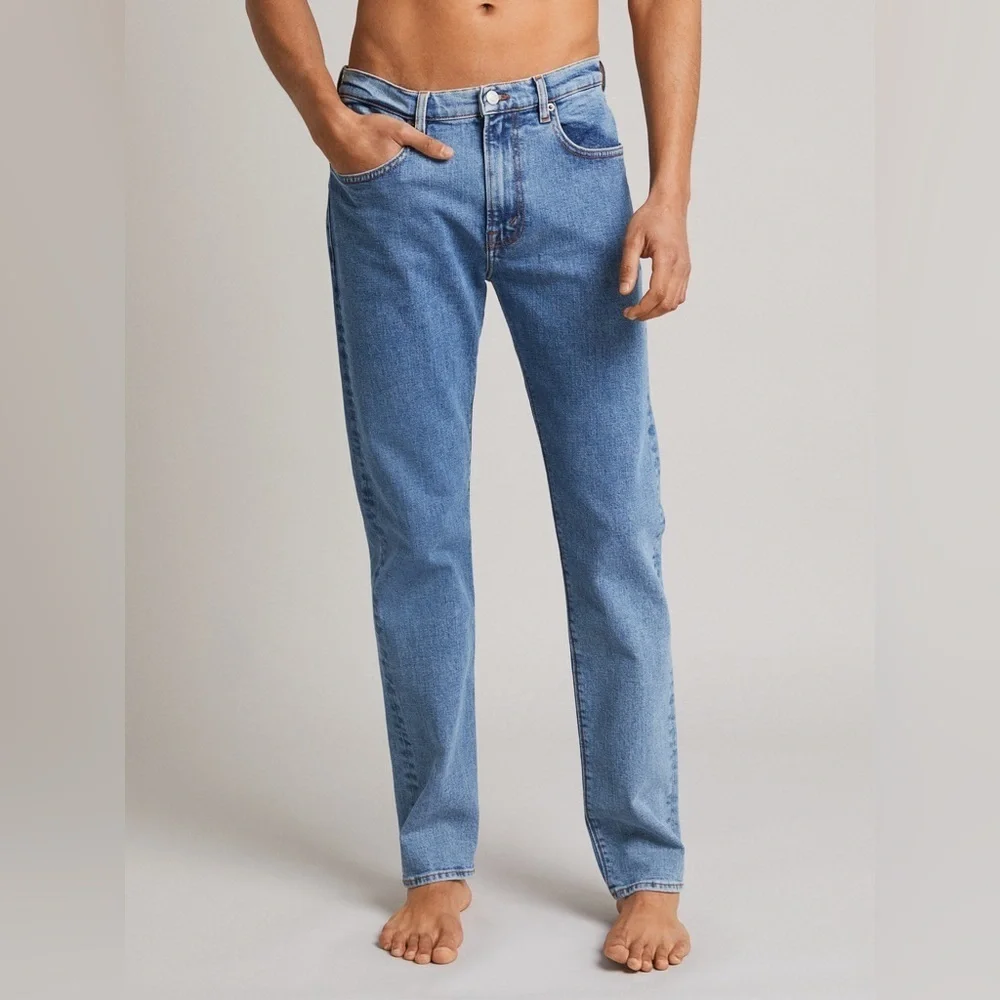 Jeanerica TM005 Light Vintage Color Cotton Blend Denim Tapered Fit Jeans 29/32